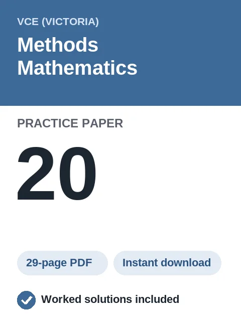 VCE Methods Mathematics Practice Paper 20
