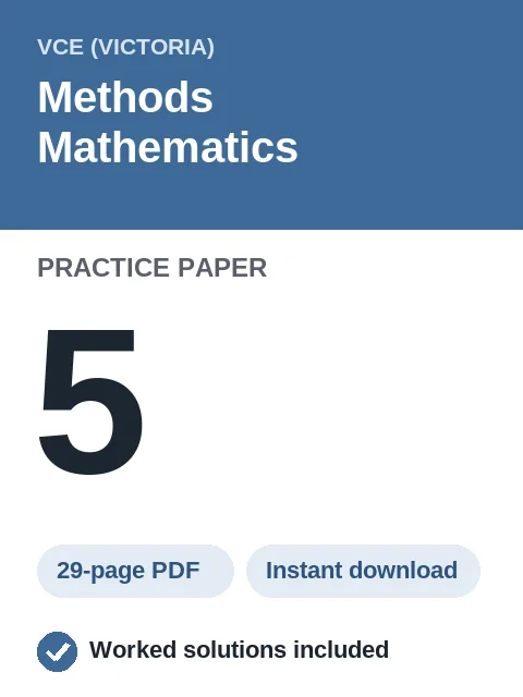 VCE Methods Mathematics Practice Paper 5
