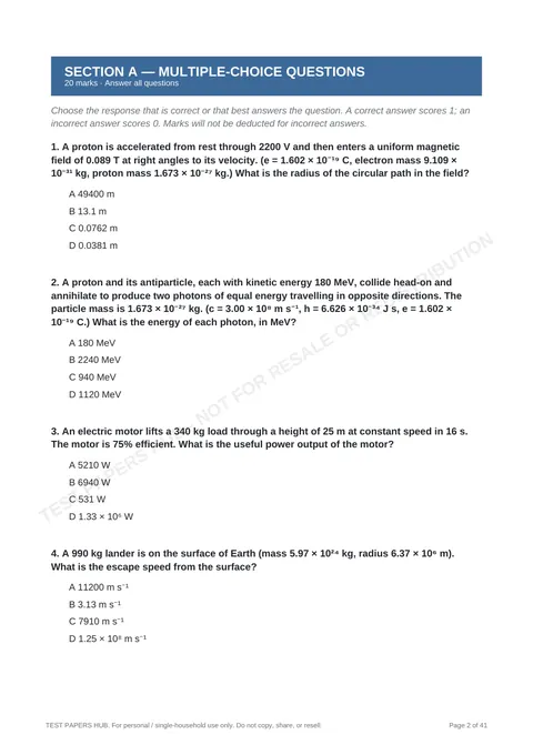 Questions preview