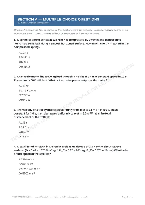 Questions preview